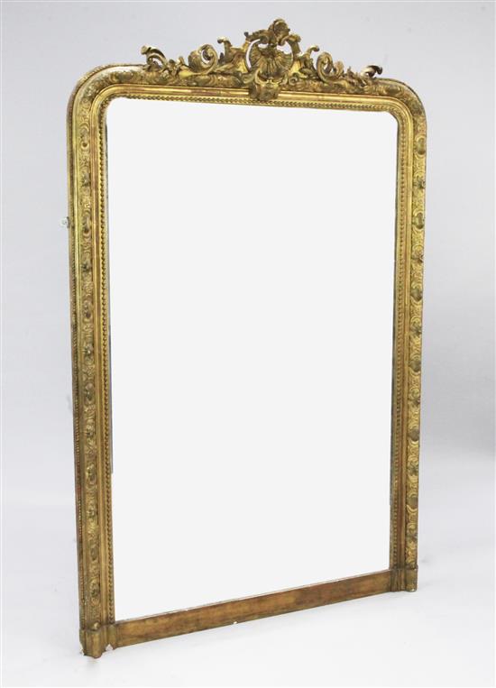 A 19th century giltwood wall mirror, W.3ft 67in. H.5ft 5in.